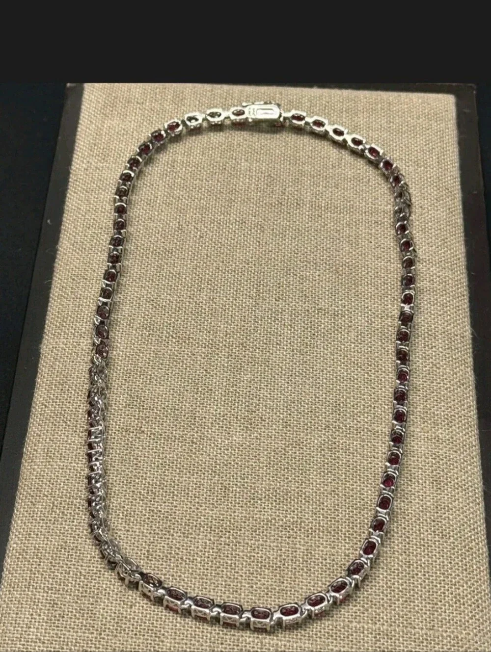 Sterling Silver 43.50 TCW Niassa Ruby Tennis Necklace 20
